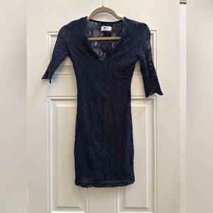 Nightcap navy blue short sleeve mini dress
